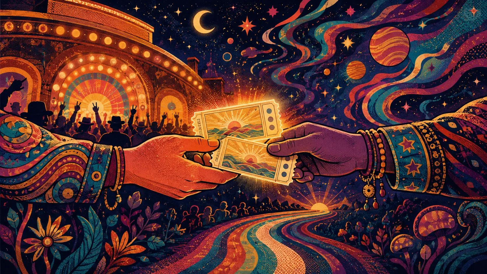 Original fan-first ticket handoff illustration